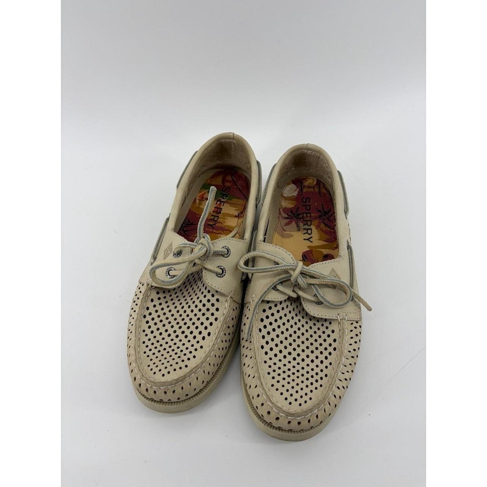 Sperry Authentic Original Leather 2-Eye Laser Perforated Boat Loafers, Mens 8